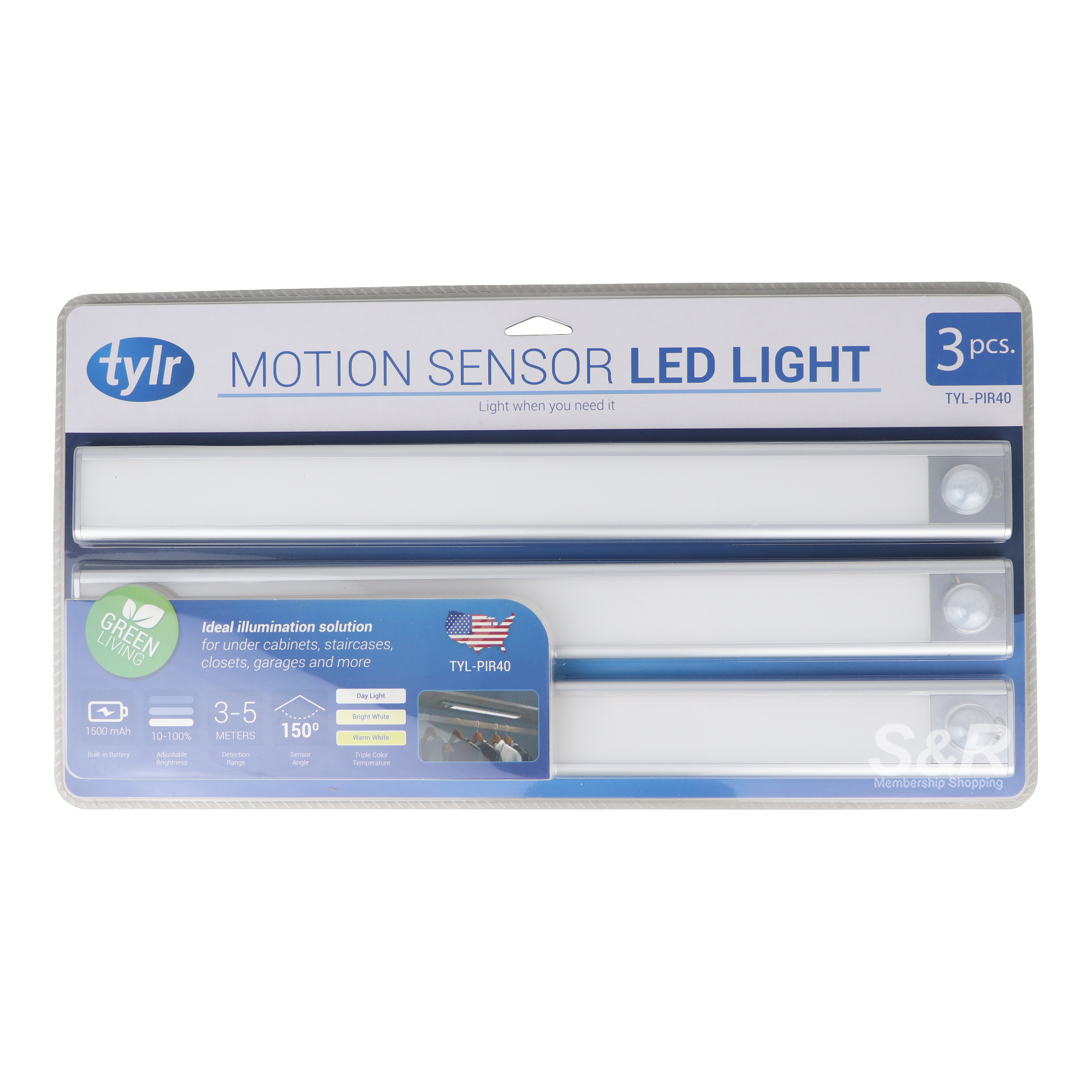 Tylr Motion Sensor LED Light 3pcs